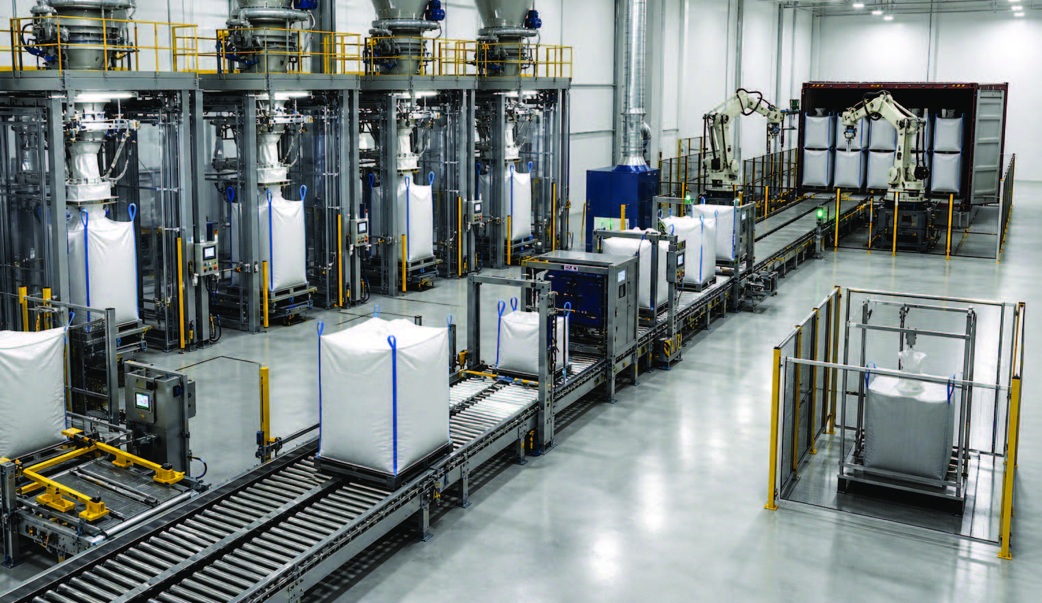 Concept illustration of a bulk bag packing line
